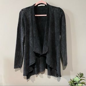 New Charcoal Acid Rinse Cardigan Blazer Size XS